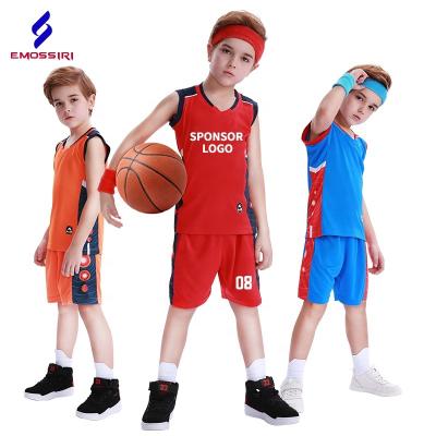 China Breathable Kids Fashion Fully Custom Made Basketball Tank Top Boys Breathable Basketball Uniforms Girls Pink And Red Sportswear Basketball Shirts for sale