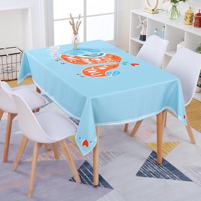 China European and American style waterproof fabric waterproof flat tablecloth printed hug rabbit tablecloth for sale