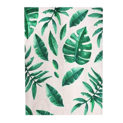 China Green plant blackout turtle door curtain Japanese pattern cactus pattern door curtain leaf back door curtain for sale