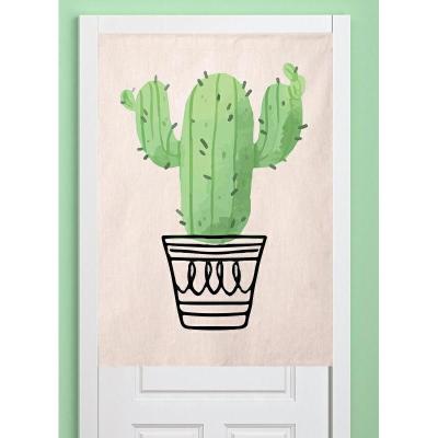 China Japanese Leaf Cacti Pattern Door Curtain Blackout Rainforest Door Curtain Tropical Decorative Leaf Turtle Back Door Curtain for sale