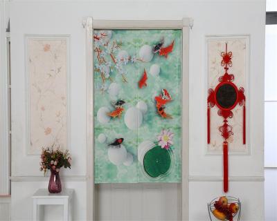 China Blackout Chinese Style Moon Under The Lanting Door Curtain Bedroom Carp Decorative Door Curtain for sale