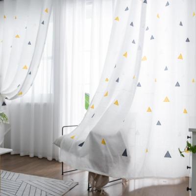 China Hot Modern European Style Ready Made Curtain Long Curtain Blackout Sale Custom Solid Embroidery in flaxen for sale