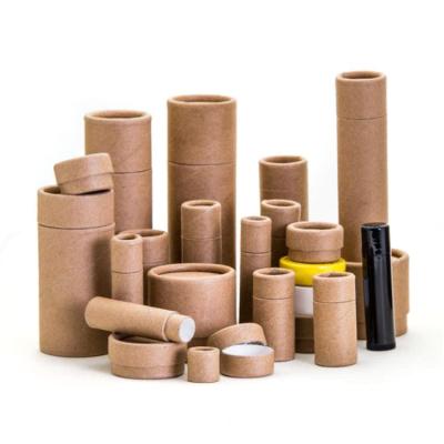 China Biodegradable Custom Packaging Cylinder Black Kraft Paper Brown Paperboard Eco Friendly Recycled Thin Paper Tube for sale