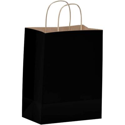 China Gift & Craft Black Paper Bags With Handles Business Paper Bags, Kraft Paper Bags, Retail Bags for sale