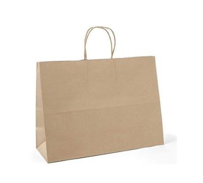 China Recyclable Custom Printed Your Own Logo White Brown Kraft Gift Craft Shopping Paper Bag With Handles for sale