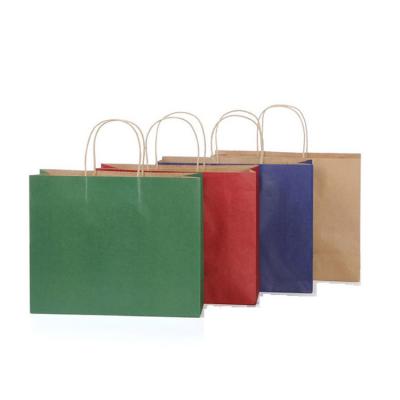 China Recyclable Recycled Custom Shopping Square Kraft Bottom Kraft Bag With Rope Handle for sale