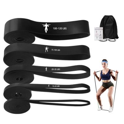 China Amazon Hot Sale Fitness Indoor Outdoor Gym 5 Packs Pull Up Bands Aid Resistance Stretch Band Fitness Bands Aid Set With Door Anchore for sale