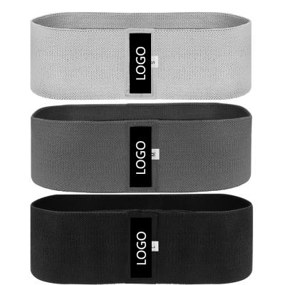 China Logo Cotton Latex Fitness Booty Band Hip Workout Fabric Non-slip Custom Cover Elastic Band For Sport Fitness Gym Equipment for sale