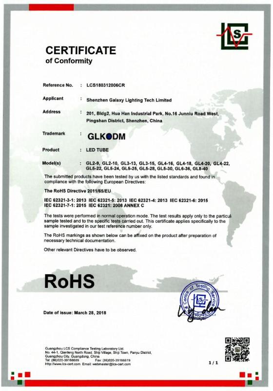 RoHS - Shenzhen Galaxy Lighting Tech Ltd