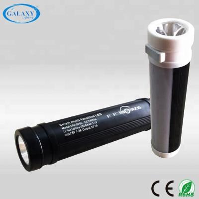 China Free Sample Camping Pocket USB LED Rechargeable Flashlight With Power Bank for sale