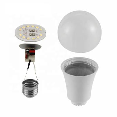 China Residential high PF 9w B22 E27 factory wholesale cheap LED bulb parts plastic spare part led bulb skd for sale