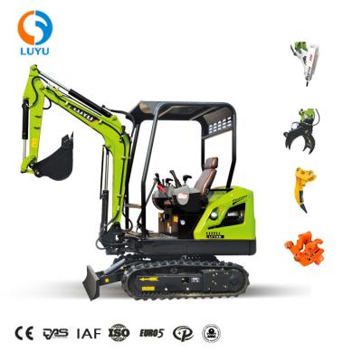 China LUYU-18 Hotels Best Quality 1.8 Ton Excavator Hydraulic Crawler Excavator Construction Machinery for sale