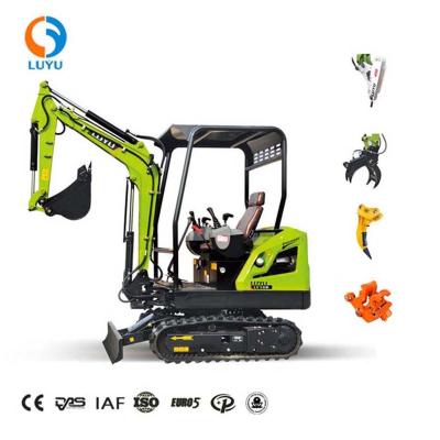 China LUYU-18 China Manufacture 1.8ton China Mini Garden Excavator China Excavator Crawler Excavator for sale