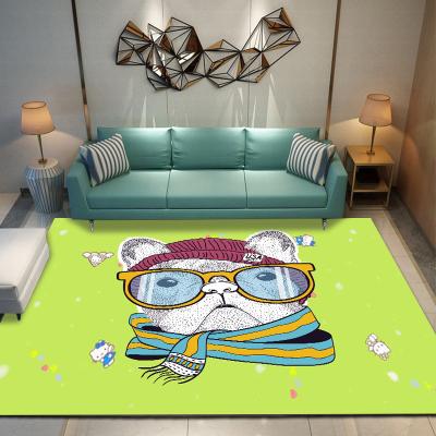 China Cartoon pattern PVC backing office and household polyester fiber rugs living room playroom carpet for sale