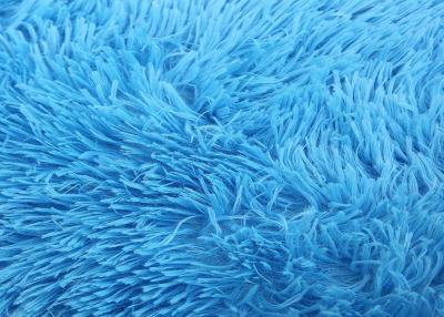 China 61x91cm polyester fibers  blue  color floor carpet long hair shaggy  soft  fur rugs for sale