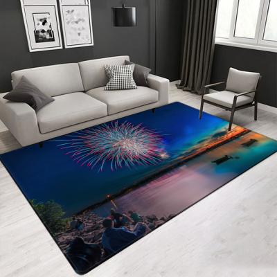 China Nature Landscape 3D Printed Modern Polyester Fiber Living Room Carpet Hotel Area Rugs for sale