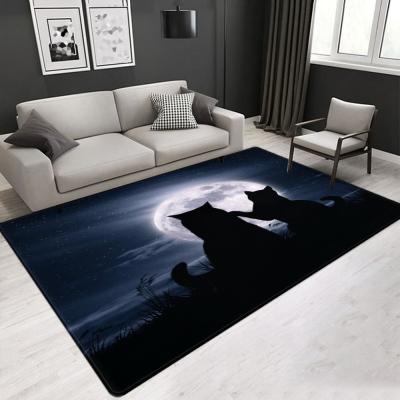 China Customized Size Landscape Animal 3D Printed Polyester Fiber Living Room Carpet Hotel Area Rugs for sale