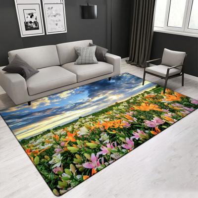 China Design Customized Size Landscape 3D Printed Polyester Fiber Living Room Carpet Hotel Area Rugs for sale