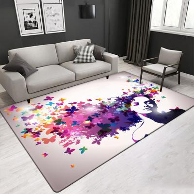 China Customized Size Artistic Modern Design 3D Printed Polyester Fiber Living Room Carpet Hotel Area Rugs for sale