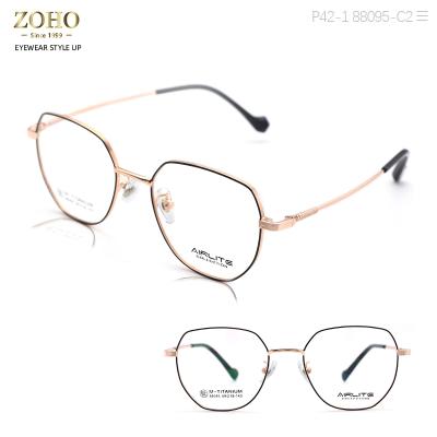 China ZOHO-Airlite Vintage Memory Round Metal Retro Titanium Eyeglasses Frame Optical Eyewear for sale