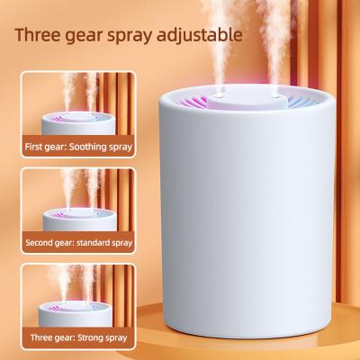 China Large Capacity 5L LED Ultrasonic Dual Jet Car Humidifier Cool Mist Large USB Air Desktop Humidifier for sale