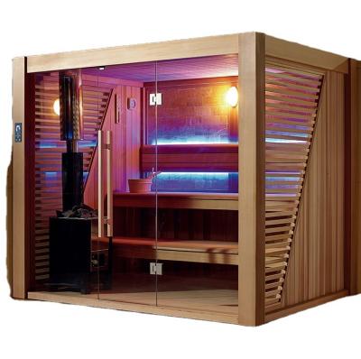 China Computer control panel swankia red cedar sauna room carbon fiber panel luxury sauna room far infared sauna 3 person for sale