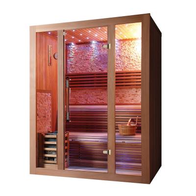 China Dry Steam Sauna Room /Red Cedar Sauna Room Steam Sauna Wood Computer Control Panel Hemlock Sauna for sale