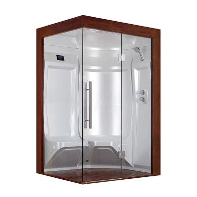 China Computer control panel 2022 new style indoor acrylic sauna room with 5 KW steam generator and decorate tempered glass for sale