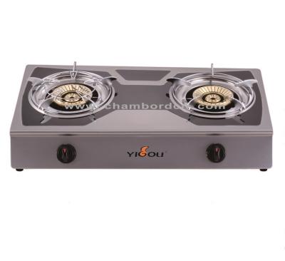 China Garage Foshan Household Table Cheap Stainless Steel Gas Cooker Two-Burner Stove for sale