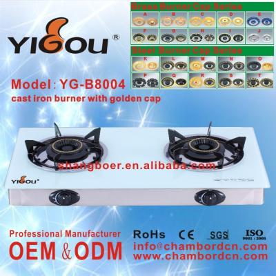 China YG-B8004 2 burner ceramic/glass cooktop gas stove/porcelain gas stove burner parts for sale