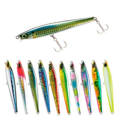 China Plastic 30g Boat Fishing Long Casting Minnow Lure Bait Sinking Artificial Plastic Minnow Bait for sale