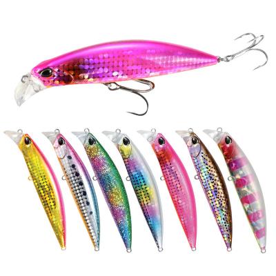 China Plastic 30g Sinking Artificial Minnow Hard Bait Saltwater Plastic Minnow Wobbler Sea Bass Fishing Lure for sale