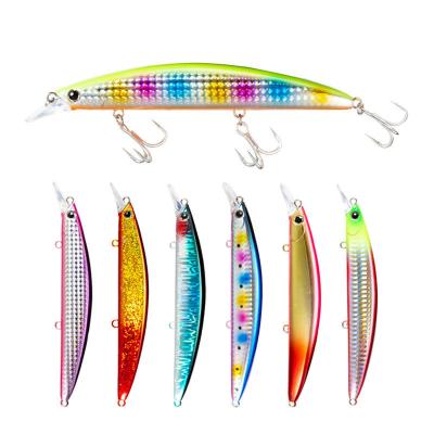 China Plastic 23g Saltwater Long Casting Floating Minnow Bait Artificial Plastic Hard Fishing Lure For Bass for sale