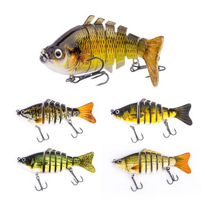 China Plastic Saltwater Multi Jointed Fishing Lure Plastic Artificial Wobbler Lure Bait 7 Sections Swimbait for sale