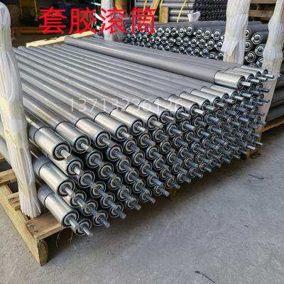 China Unpowered Line Sheathed PU Rubber Coated Roller Industry Silicone Rubber Roller Antistatic Roller Conveyor Roller for sale