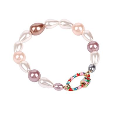 China Fashionable wholesale FACEINS bracelets pearl bracelets noble luxury women color pearl bracelet to dangle jewelry for sale