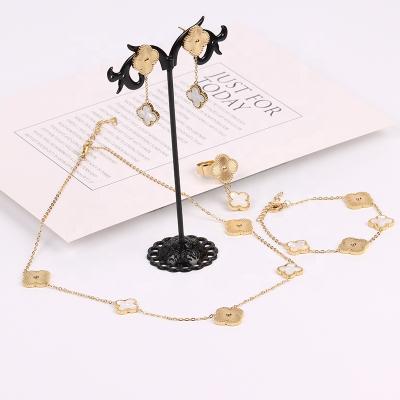 China TRENDY Black Pearl Gold Jewelry Set Women Stainless Steel Jewelry Set FACEINS Classic Jewelry Set for sale