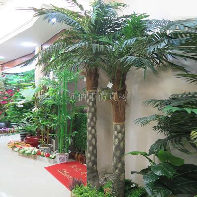 China Large Fiberglass Outdoor Wholesale Artificial Coconut Tree Artificial Coconut Palm Tree for sale