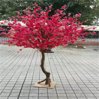 China Fiberglass China Manufacturer Wholesales Customized Artificial Peach Blossom Tree for sale