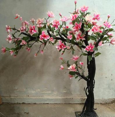 China Cheap Artistic Fake Wooden Real Magnolia Blossom Artificial Tree For Home Decor for sale