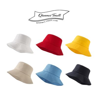 China Custom sublimated simple character moq volume low knit embroidery logo brim cotton wash bucket hat adult wide fisherman women with string for sale