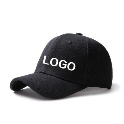 China COMMON simple black school youth 3d embroidery low moq 6 panel sunshade baseball dad hat baseball unisex polyester cotton print diy for sale