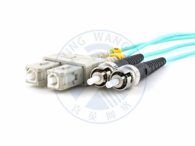 China XYFiber multimode OM3 duplex fiber optic patch cable 50/ 125 SC to ST aqua for sale