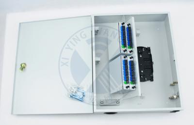 China Indoor Cold rolled steel(SPCC)  Wall Mounted Fiber Optic Distribution Box with 4*1:8 PLC Port SC for sale