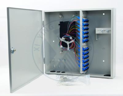 China Intdoor wall mounted 48 ports fiber optic terminal distribution box for sale