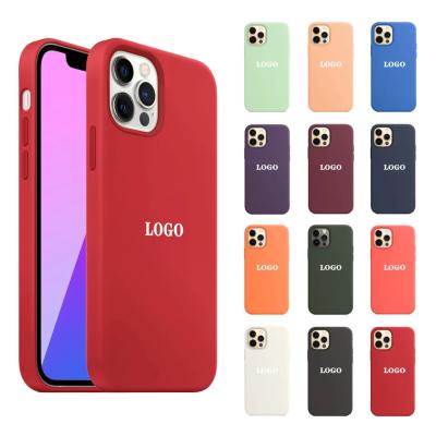 China High Quality Official Shockproof The Same Original Liquid Silicone Cover With Logo Cell Phone Case For Iphone X Xr Xs 11 12 13 14 Mini Pro Max for sale