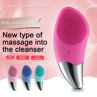 China Skin Revitalizer Mini Electric Silicone Facial Cleanser and Skin Massager Waterproof Face Cleansing Brush for sale