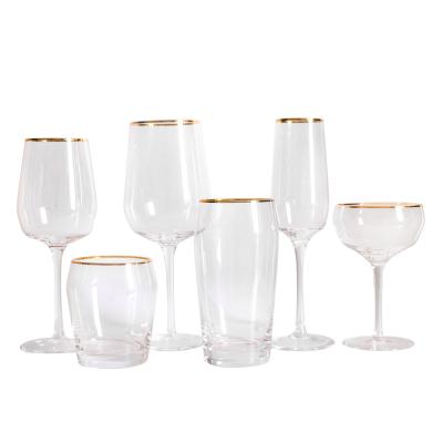 China With lead free gold rim new arrivals hand made mouth shot and bpa free glassware for high end restaurant wedding party with small MOQ for sale