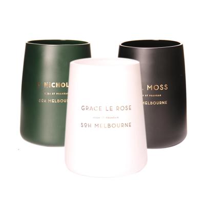 China Nordic Custom Candle Holder Small MOQ New Arrivals Colors Eco-friendly Hand-made Soda Lime Glasses And Decal Logo Spray Printing for sale