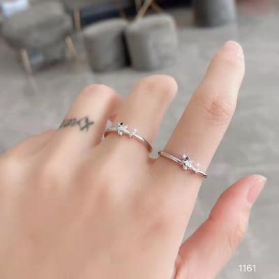 China Trendy Women Fine Custom Rhinestone Accessories Fashion Shark Wedding Diamond Ring Stainless Gold Sterling Silver Jewelry for sale